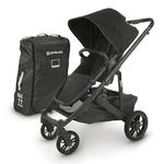UPPAbaby CRUZ V2 Stroller - JAKE (black/carbon/black leather) + TravelBag for VISTA, VISTA V2, CRUZ, CRUZ V2