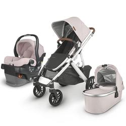 UPPAbaby VISTA V2 Stroller - ALICE (dusty pink/silver/saddle leather) + MESA V2 Infant Car Seat - ALICE (dusty rose)